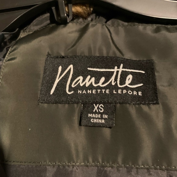 nwt Nanette Lepore winter coat xs long with faux fur detachable collar - Picture 8 of 10